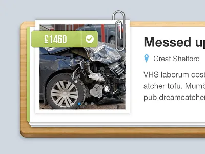 Job Item for Dashboard View car icons image item label location paperclip text ui