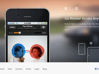 Mobile Portion of Grooveshark's /New Page devices icons landing mobile new release teaser