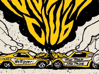 Polar Bear Club gigposter cars crash custom typography gigposter hot wheels jason taylor polar bear club process screenprint type