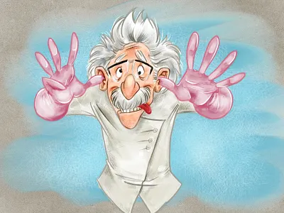 Not-So-Mad Scientist character design einstein halloween holiday illustration mad scientist