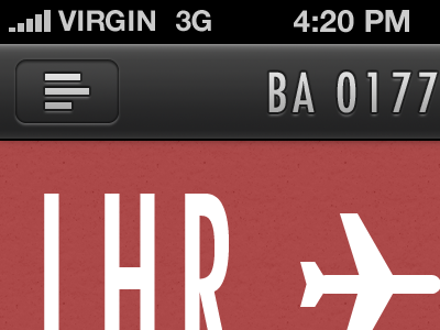 Stuart for iPhone design flight interface ios iphone red stuart texture ui user interface user interface design