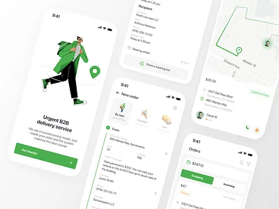 Delivery app design app b2b b2b delivery courier delivery delivery app delivery service delivery service app design food delivery app local delivery mobile app package parcel parcel delivery tracking ui ux