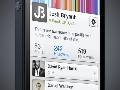 Unnamed Profile Following app following iphone list profile