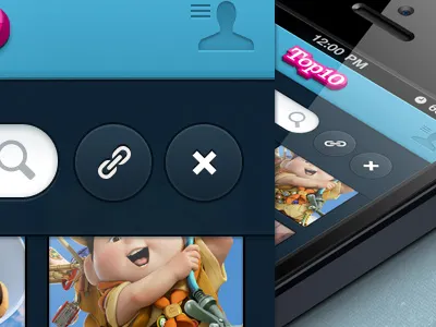 Image Picker app blue button form grid headerm dark image images ios iphone list loupe magnifier margin picker pink search select site submit top10 user web webapp