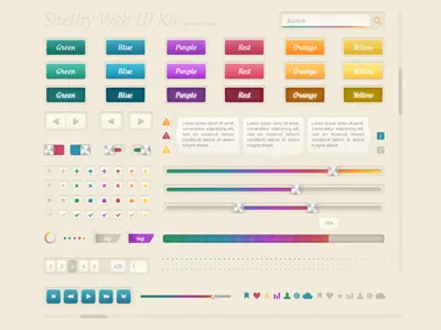 Shelby Web UI Kit blue colorful gradient green gui interface kit orange purple red spectrum ui web yellow