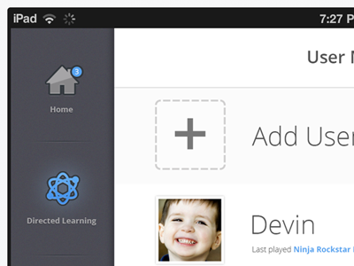 Nav Sidebar active home ios ipad nav sidebar ui user
