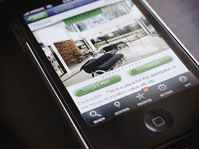 Immo app application buttons icons immi iphone photo property ribbon screen tab bar