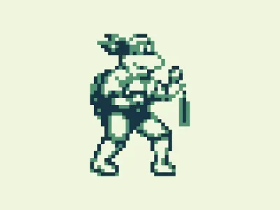 Michelangelo cowabunga dude gameboy pixel pizza teenage mutant ninja turtles tmnt turtle