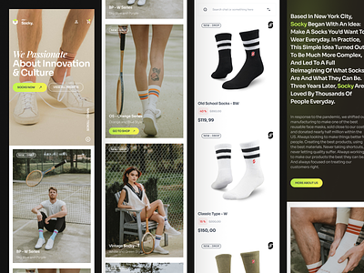 Socky - Sock Shop Responsive Version breakpoint clean gradient landing liniear mobile mobileversion responsive shoes slab slabdsgn sock socks ui uiux uiuxdesign ux website