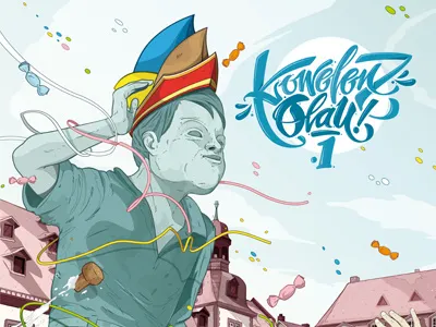 Olau cd cover handwritten illustration music vector