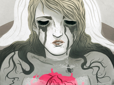 The End pt1 blood death digital drawing girl illustration ink painting photoshop suicide the end wedding