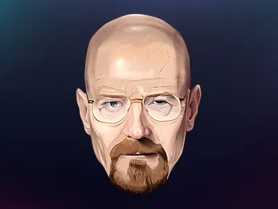 Walter White bad breaking illustration portrait walter white