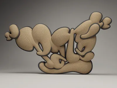 Für Paté. 3d bubble c4d cgi design graffiti lettering love poster type typography vray