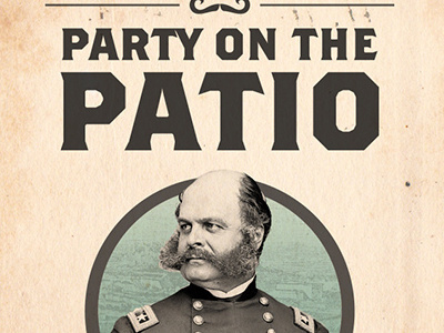 Ye ol' Partio... Mustache man band poster circles green jam mustache paper party patio poster rawberry typography vintage