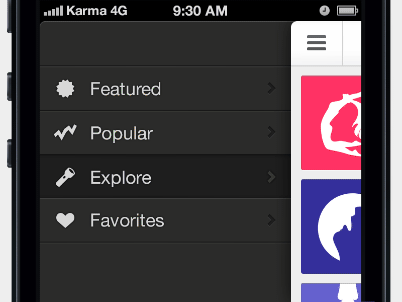 Sidebar for Kuvva icons ios iphone kuvva noma bar sidebar slide slidebar wallpapers