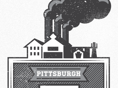 Steel Town Native Plaque crest illustration illustrator modern pittsburgh typography