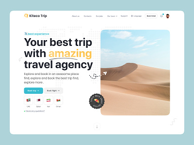 Travel & Flight web design application booking branding desert finance header hero illustration mobile tour travel trip ui ux vector web web design