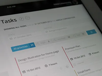 Today Page (refactoring) app clean filters interface ipad tasks ui ux