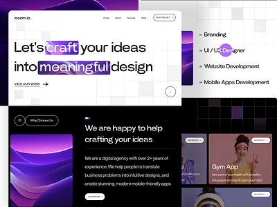 issem.io - Digital Agency Landing Page agency clean design company profile design agency digital digital agency landing page portofolio professional service software house ui ux