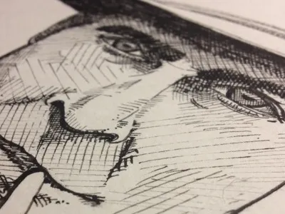 J Robert Oppenheimer drawing ii ink j manhattan mcwhorter oppenheimer pen project robert seth sketch two war world