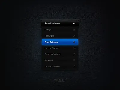Ambient Dropdown Menu ambient black blue dark dropdown glossy glow icons leather menu