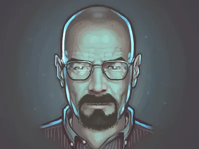 Walter White breaking bad bryan cranston fan art painting portrait walter white