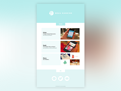 Portfolio/Personal Website - beau hankins blue minimal personal personal website portfolio simple web web design website