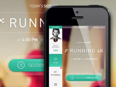 Fitness Web App Round 2 app blurry photo desktop fluid handsome iphone navigation photo photo background profile responsive typography user profile