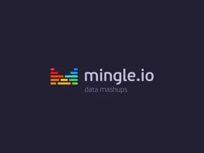 Mingle colors d data lines logo mark software symbol