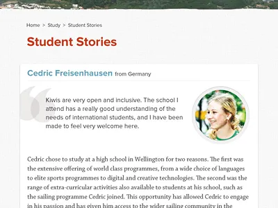 student stories quote ui web web design