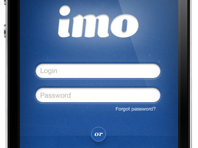 imo login app button form iphone login logo ui ux