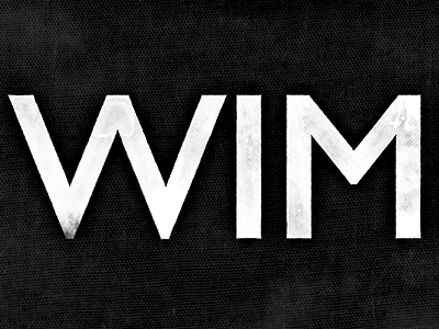 WIM black and white distressed fabric print text texture type