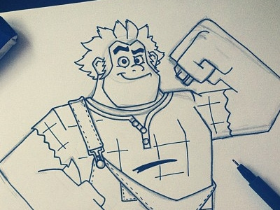 Wreck It Ralph (Rough) 16bit cartoon character design disney illustration wreck it ralph