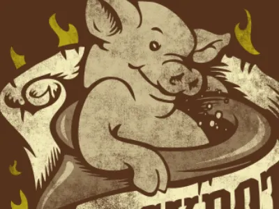 Blackpot Festival Shirt Final banner fire illustration pig t shirt