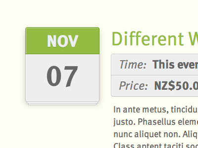 CSS3 Calendar Icon with page stack business cms css3 design detail html5 ui user interface website design