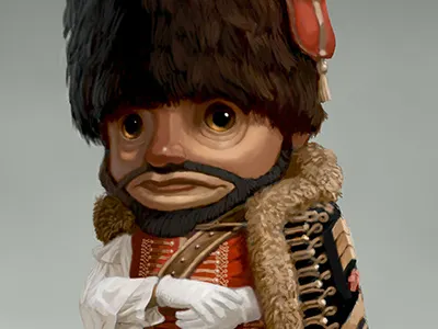 Husar Small character design illustration