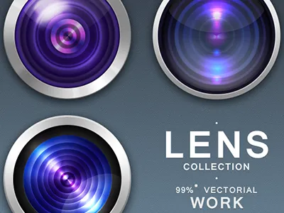 Photo Lens Collection - Free use black blue collection dark free lens light photo purple vectorial white