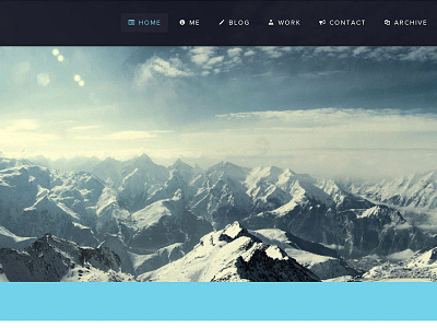 Minimal clean nav using font awesome artworked icon fonts minimal nav riad kanane web font wordpress