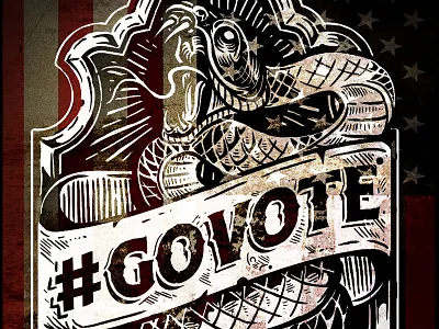 #GOVOTE - Don't Tread on me america americana art castle derrick derrick castle design dont tread on me drawing election get out the vote go vote govote graphic design illustration nashville nashvillemafia snake straw castle usa vote