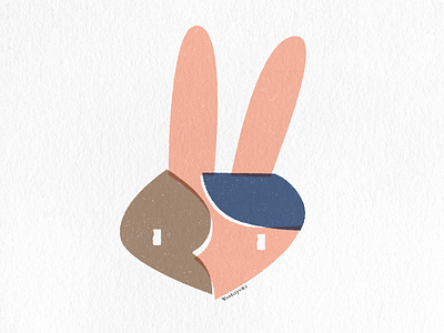 Peace Rabbit graphic design illustration