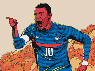 Kylian Mbappé Illustration design fifa final flat football france graphic design illustration kylian mbappe qatar 2022 vector world cup