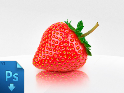 Strawberry - free psd difiz free free psd freebie fruit illustration strawberry strawberry icon strawberry psd syoma syoma muntean water drops