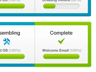 Server Setup Sprite blue complete glow green icons progress setup