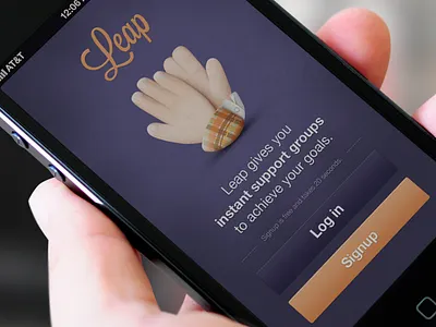 App login screen app icon ios iphone leap login orange purple screen ui