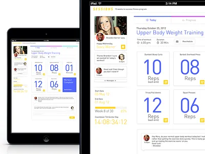 Sessions Design Direction colorful fitness fitness website handsome responsive responsive design sessions ux web app web application workout