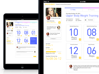 Sessions Design Direction colorful fitness fitness website handsome responsive responsive design sessions ux web app web application workout