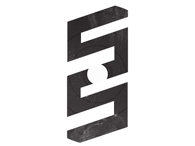 SS Records audio circle engineering grey grunge illustration logo mark record s sound ss symbol type