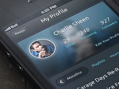Listn app charlie design icon ios ipad iphone listn music photoshop sheen
