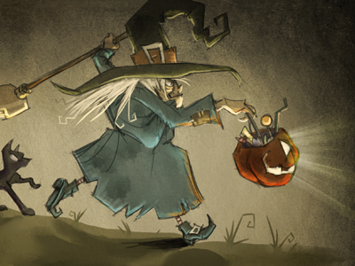 Happy Halloween! candy childrens book dark halloween illustration painting pumpkin storybook trick or treat witch