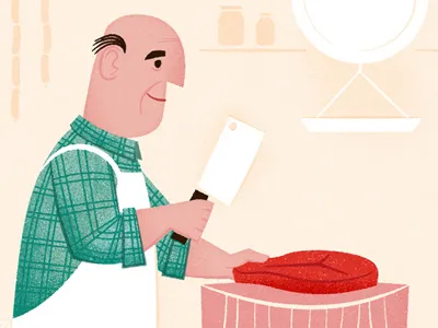 Butcher butcher heels illustration